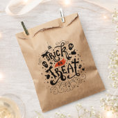 トリックまたはトリートハローウィンパーティキャンディトリート フェイバーバッグ (クリップ留めされた状態)