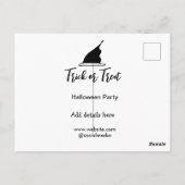 トリックまたはトリートハローウィンパーティブラックハット詳細w ポストカード (裏面)