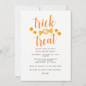 トリックまたはトリートハローウィンパーティ招待状 招待状 (正面)