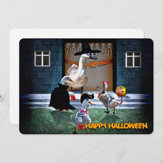 トリックまたはトリートハローウィンパーティ 招待状 (正面/裏面)