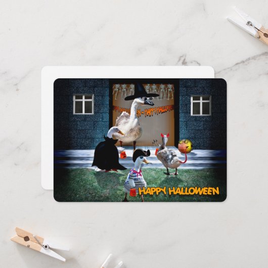 トリックまたはトリートハローウィンパーティ 招待状 (正面/裏面インサイチュ)