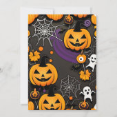 トリックまたはトリートハローウィンパーティgroovy retro 招待状 (裏面)