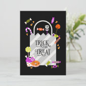 トリックまたはトリートバッグハロウィンホリデーグリーティングカード 招待状 (スタンド正面)