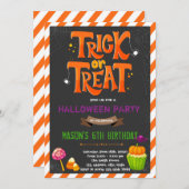トリックまたはトリートパーティの招待状 招待状 (正面/裏面)