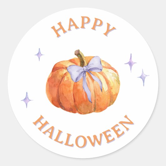 トリックまたはトリートパーティーの好意バッグハロウィーンステッカー ラウンドシール (正面)