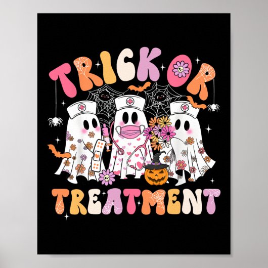 トリックまたはトリートメント幽霊ナースハロウィーン衣装G ポスター (正面)