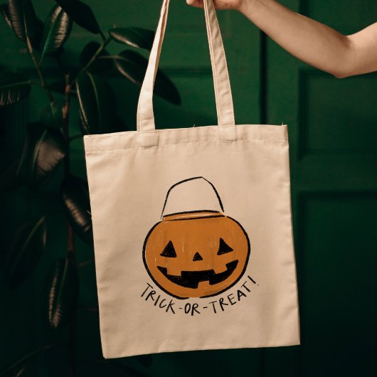 トリックまたはトリートレトロパンプキンバケットハロウィーン トートバッグ