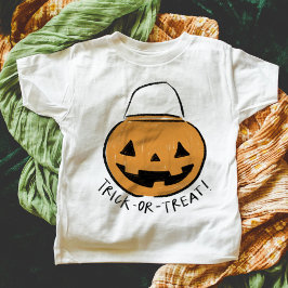 トリックまたはトリートレトロパンプキンバケットハロウィーン Tシャツ