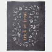 トリックまたはトリートヴィンテージのChalkboardハロウィーン フリースブランケット (正面)