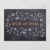 トリックまたはトリートヴィンテージのChalkboardハロウィーン ポストカード (正面)