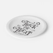 トリックまたはトリートヴィンテージタイポグラフィ型ハロウィーン ペーパープレート (アングル)