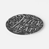 トリックまたはトリートヴィンテージチョークボーンハローウィンパーティ ペーパープレート (アングル)