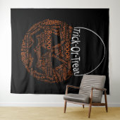 トリックまたはトリート不気味ハロウィーンパンプキンタイポグラフィ タペストリー (インサイチュ(横))