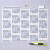 トリックまたはトリート幽霊かわいい白ハロウィーン 薄葉紙 (クラフト)