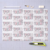 トリックまたはトリート幽霊かわいい白ハロウィーン 薄葉紙 (クラフト)