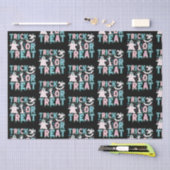 トリックまたはトリート幽霊かわいい黒ハロウィーン 薄葉紙 (クラフト)