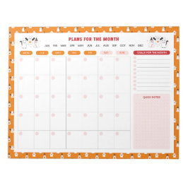 トリックまたはトリート幽霊の毎月To Doリストプランナー ノートパッド