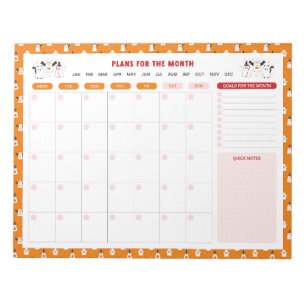 トリックまたはトリート幽霊の毎月To Doリストプランナー ノートパッド