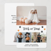 トリックまたはトリート幽霊ペットフォトハロウィーンカード シーズンカード (正面/裏面)