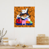 トリックまたはトリート幽霊&カボチャのポスター ポスター (キッチン)