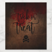 トリックまたはトリート血 ワインラベル (シングルラベル)