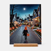 トリックまたはトリート通りお洒落 – ハロウィーンナイト アクリルサイン (正面)