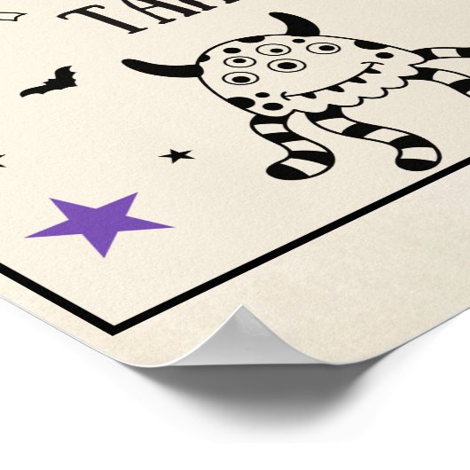 トリックまたはトリート1つのポーチキャンディーハロウィーンを取る ポスター (角)