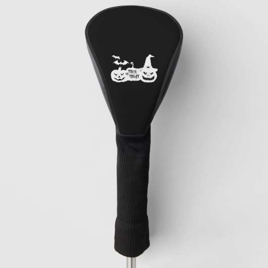 トリックまたはトリート – ハロウィーン – ハロウィーントリートバッグ ゴルフヘッドカバー (正面)
