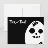 トリックまたはトリート – ハロウィーン – 卵スカル インビテーションポストカード (正面/裏面)