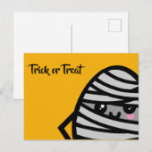 トリックまたはトリート – ハロウィーン – Egg Mummy インビテーションポストカード (正面/裏面)