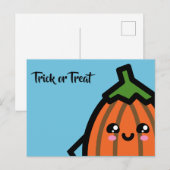 トリックまたはトリート – ハロウィーン – Egg Pumpkin インビテーションポストカード (正面/裏面)