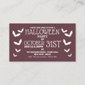 トリックまたはトリート、ハローウィンパーティチケット招待状 エンクロージャーカード (裏面)