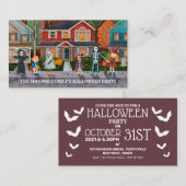 トリックまたはトリート、ハローウィンパーティチケット招待状 エンクロージャーカード (正面/裏面)