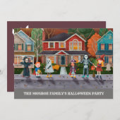 トリックまたはトリート、ハローウィンパーティ招待状 (正面/裏面)