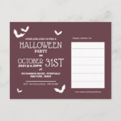 トリックまたはトリート、ハローウィンパーティ招待状 案内ポストカード (裏面)