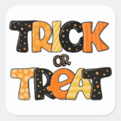 「トリックまたはトリート」フェスティバルハロウィーンスクエアステッカー スクエアシール (正面)