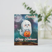 トリックまたはトリート、幽霊は甘いハッピーハローウィン ポストカード (スタンド正面)