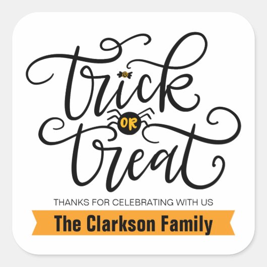 トリックまたはトリート、手書き スクエアシール (正面)