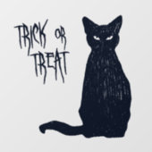 トリックまたはトリート – 黒猫シルエットハロウィーン ウィンドウサイン (シート)
