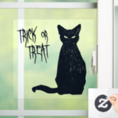 トリックまたはトリート – 黒猫シルエットハロウィーン ウィンドウサイン (ホーム)