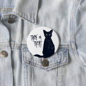 トリックまたはトリート – 黒猫シルエットハロウィーン 缶バッジ (インサイチュ)