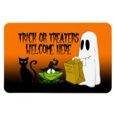 トリックまたはトレーターはハロウィーン磁石を歓迎 マグネット (横)
