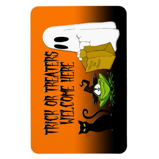 トリックまたはトレーターはハロウィーン磁石を歓迎 マグネット (縦)