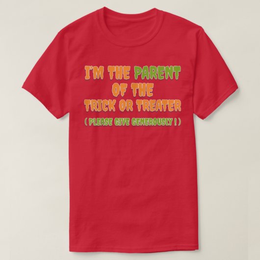 トリックまたはトレーターママの親パパハロウィーン Tシャツ (デザイン正面)