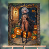 トリックまたはトレーター、勇敢なハロウィーンの衣装の女の子 アクリルサイン (ニュートラル)