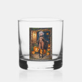 トリックまたはトレーター、勇敢なハロウィーンの衣装の女の子 ウイスキーグラス (正面)