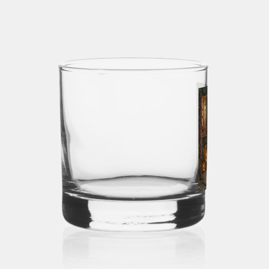 トリックまたはトレーター、勇敢なハロウィーンの衣装の女の子 ウイスキーグラス (右)