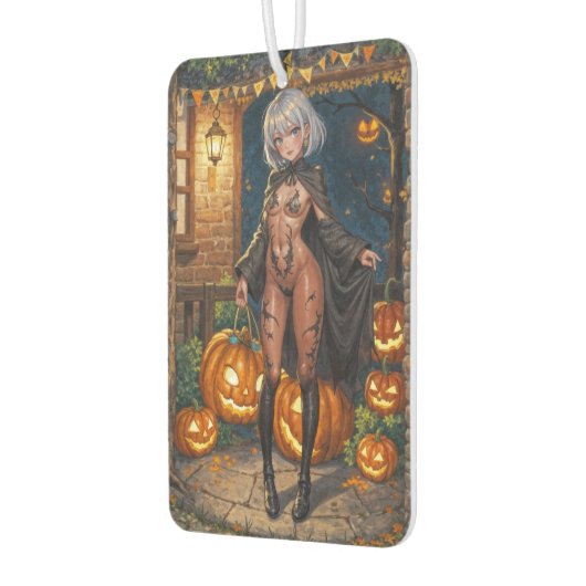 トリックまたはトレーター、勇敢なハロウィーンの衣装の女の子 カーエアーフレッシュナー (左)