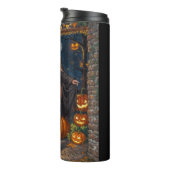 トリックまたはトレーター、勇敢なハロウィーンの衣装の女の子 タンブラー (回転右)