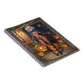 トリックまたはトレーター、勇敢なハロウィーンの衣装の女の子 ノートブック (右側)